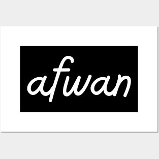 afwan - white Posters and Art